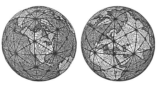 UVG grid patterns on globe