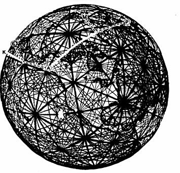 KAL 007 and KAL 902 flight paths on planetary grid