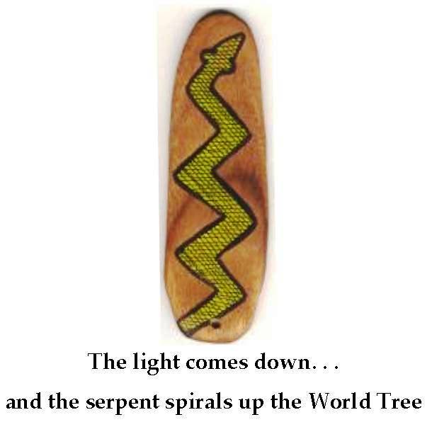Slide 18 — Snake and lightning bolt imagery on bullroarers