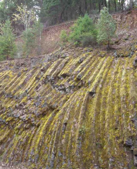 Close-up of textured lava rock patterns